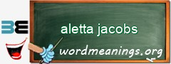 WordMeaning blackboard for aletta jacobs